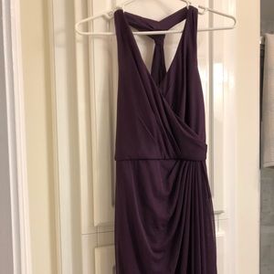 Plum color, sexy back bridesmaid dress
